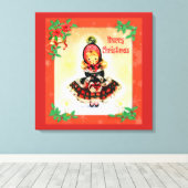 ビンテージクリスマス キャンバスプリント (インサイチュ (ウッドフロア))
