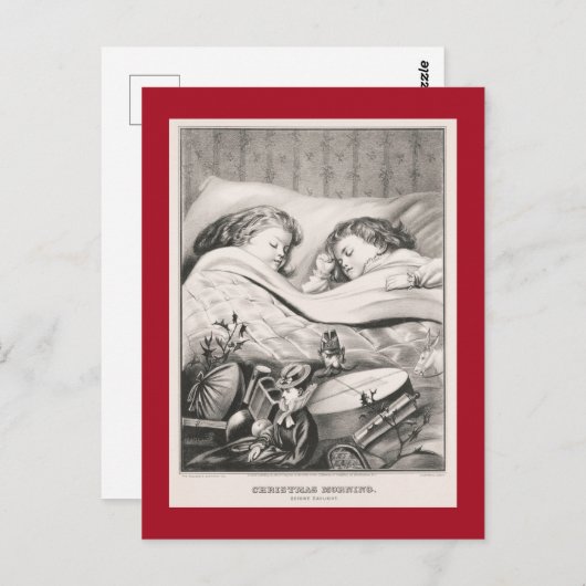 ビンテージクリスマス:クリスマスモーニング1871ポストカ ポストカード (正面/裏面)