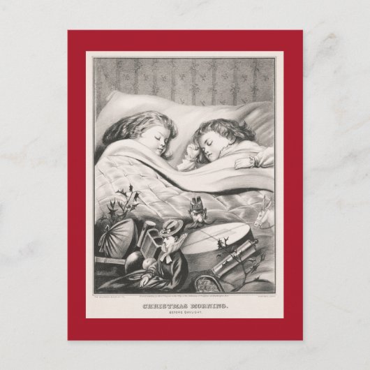 ビンテージクリスマス：クリスマスモーニング1871ポストカ ポストカード (正面)