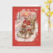 ビンテージクリスマス – グリーティングカード (黄色い花)