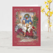 ビンテージクリスマス – グリーティングカード (黄色い花)