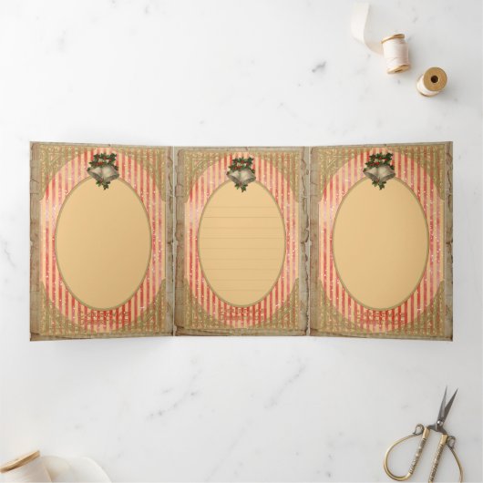 ビンテージクリスマス – グリーティングカード 三つ折りクリスマスカード (内部)