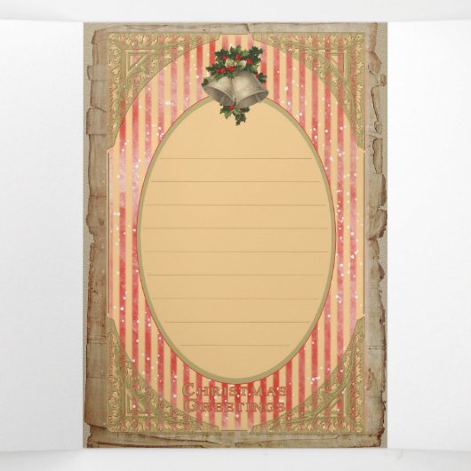 ビンテージクリスマス – グリーティングカード 三つ折りクリスマスカード (内部中)