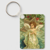 ビンテージクリスマス、ゴールドスターのビクトリアンエンジェル キーホルダー (正面)