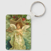 ビンテージクリスマス、ゴールドスターのビクトリアンエンジェル キーホルダー (裏面)