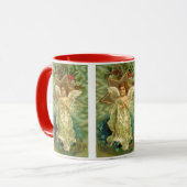 ビンテージクリスマス、ゴールドスターのビクトリアンエンジェル マグカップ (正面左)