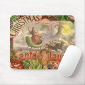 ビンテージクリスマス サンタのトナカイのそり マウスパッド (マウス)