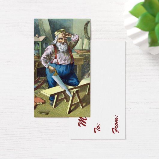 ビンテージクリスマス、サンタクロースおもちゃを作る所を見る (デスク)