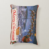 ビンテージクリスマス サンタクロースがスレッドを飛ばす アクセントクッション (裏面(縦))