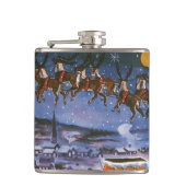 ビンテージクリスマス サンタクロースがスレッドを飛ばす フラスク (正面)