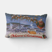 ビンテージクリスマス サンタクロースがスレッドを飛ばす ランバークッション (裏面)