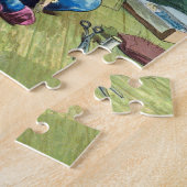 ビンテージクリスマス、サンタクロースが人形のおもちゃを作る ジグソーパズル (側面)