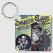 ビンテージクリスマス、サンタクロースと彼の作品の本 キーホルダー (正面)