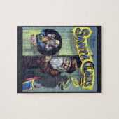 ビンテージクリスマス、サンタクロースと彼の作品の本 ジグソーパズル (横)