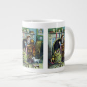 ビンテージクリスマス、サンタクロースのストッキングとおもちゃ ジャンボコーヒーマグカップ (正面右)