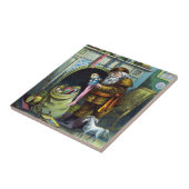 ビンテージクリスマス、サンタクロースのストッキングとおもちゃ タイル (側面)