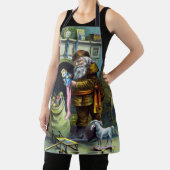 ビンテージクリスマス、サンタクロースのストッキングとおもちゃ, ヴィンテージイラスト メリークリスマ エプロン (インサイチュ)