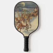 ビンテージクリスマス サンタクロースのトナカイが引くスレー ピックルボールラケット (裏面)