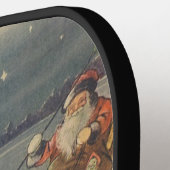 ビンテージクリスマス サンタクロースのトナカイが引くスレー ピックルボールラケット (左詳細)