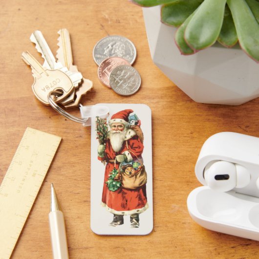 ビンテージクリスマス、サンタクロースの切り抜き画像 キーホルダー (デスク)