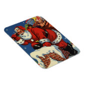 ビンテージクリスマス、サンタクロースの煙突から降りてくる様子のおもちゃ付き マグネット (右側)