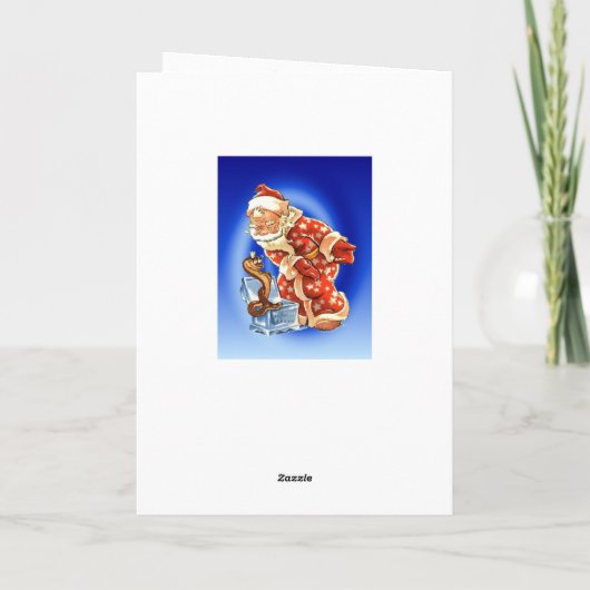 ビンテージクリスマス，サンタスネークチャーマー シーズンカード (裏面)