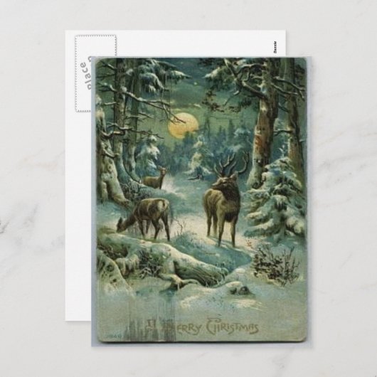 ビンテージクリスマス シーズンポストカード (正面/裏面)