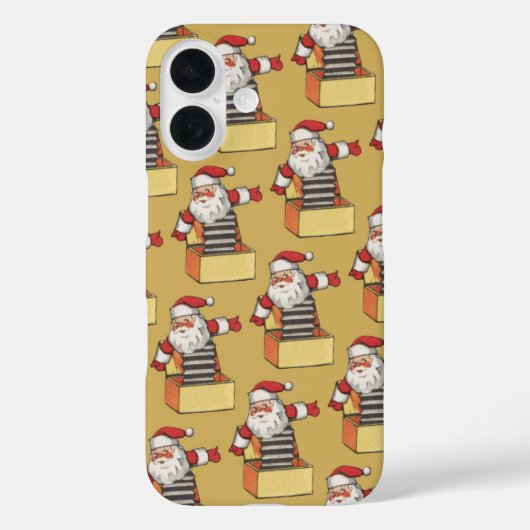 ビンテージクリスマス、ジャックインザボックスのサンタクロース Case-Mate iPhoneケース (裏面)