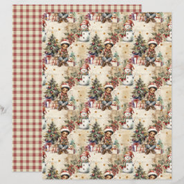 ビンテージクリスマス スクラップブックペーパー