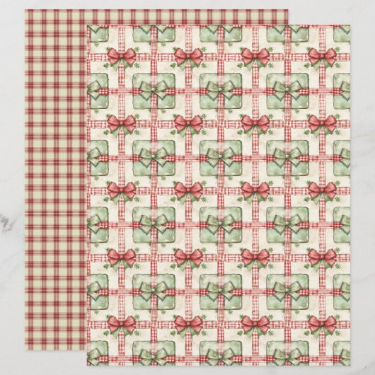 ビンテージクリスマス スクラップブックペーパー (正面/裏面)