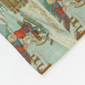 ビンテージクリスマス·スレディングに子ども フリースブランケット (角)