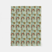 ビンテージクリスマス·スレディングに子ども フリースブランケット (正面)