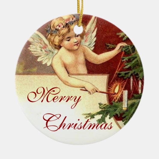 ビンテージクリスマス セラミックオーナメント (正面)