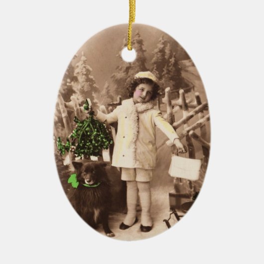 ビンテージクリスマス セラミックオーナメント (正面)