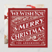 ビンテージクリスマス·チャルクボード·フォトカード シーズンカード (正面/裏面)