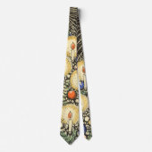 ビンテージクリスマス ツリーとキャンドルと星 ネクタイ (正面)