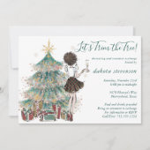 ビンテージクリスマス |ツリートリムオーナメント交換 招待状 (正面)