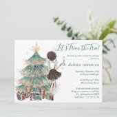 ビンテージクリスマス |ツリートリムオーナメント交換 招待状 (スタンド正面)