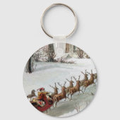 ビンテージクリスマス、トナカイと聖ニコラス キーホルダー (裏面)