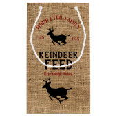 ビンテージクリスマス – トナカイ食べ物を与えア スモールペーパーバッグ (裏面)