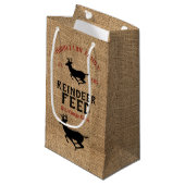 ビンテージクリスマス – トナカイ食べ物を与えア スモールペーパーバッグ (正面アングル)