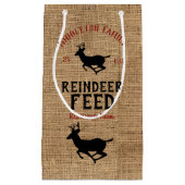 ビンテージクリスマス – トナカイ食べ物を与えア スモールペーパーバッグ (正面)