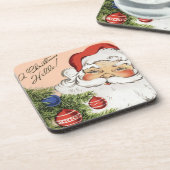 ビンテージクリスマス　ハロー！　ジョリーサンタクロース コースター (左側)