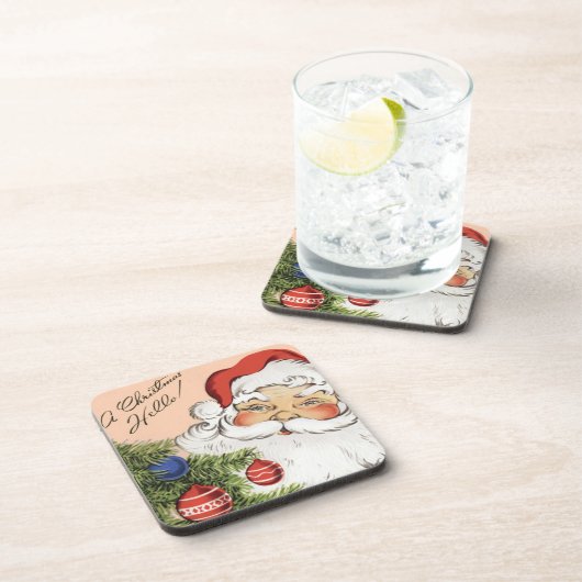 ビンテージクリスマス　ハロー！　ジョリーサンタクロース コースター (右側)