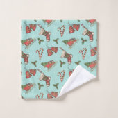 ビンテージクリスマス バスタオルセット (ウォッシュタオル)