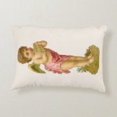 ビンテージクリスマス、パンパイプを演奏する音楽天使 アクセントクッション (裏面)
