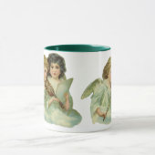 ビンテージクリスマス、ビクトリアンエンジェルミュージックバイオリン マグカップ (中央)