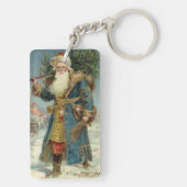 ビンテージクリスマス、ビクトリアンサンタクロースとツリー キーホルダー (裏面)