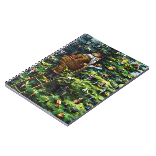 ビンテージクリスマス、ビクトリアンサンタクロースとツリー ノートブック (左側)