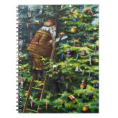 ビンテージクリスマス、ビクトリアンサンタクロースとツリー ノートブック (正面)